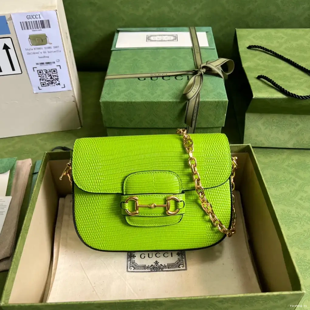 First bag ru lizard Gucci Horsebit bag 1955 mini 0623
